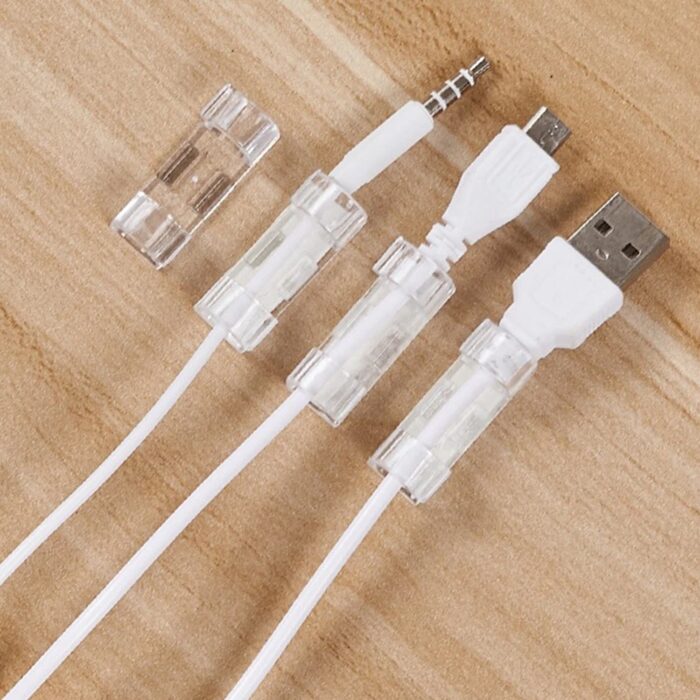 Self-Adhesive Cable Clips Use in Office Wire Desktop Organizer Charging Co lder Management, Multipurpose Adhesive Cable Clips Desktop Cord Organizer Hook, Cable Management, Wire Holder System (16 Pcs Set ) - Image 5