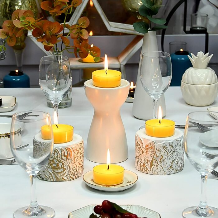 Tealight Diwali Candles for Home Decoration Smokeless Candles for Decorations Long Burning for Mood Dinners Parities Home Decoration Wedding Candle (1 Pc / Mix Color) - Image 3