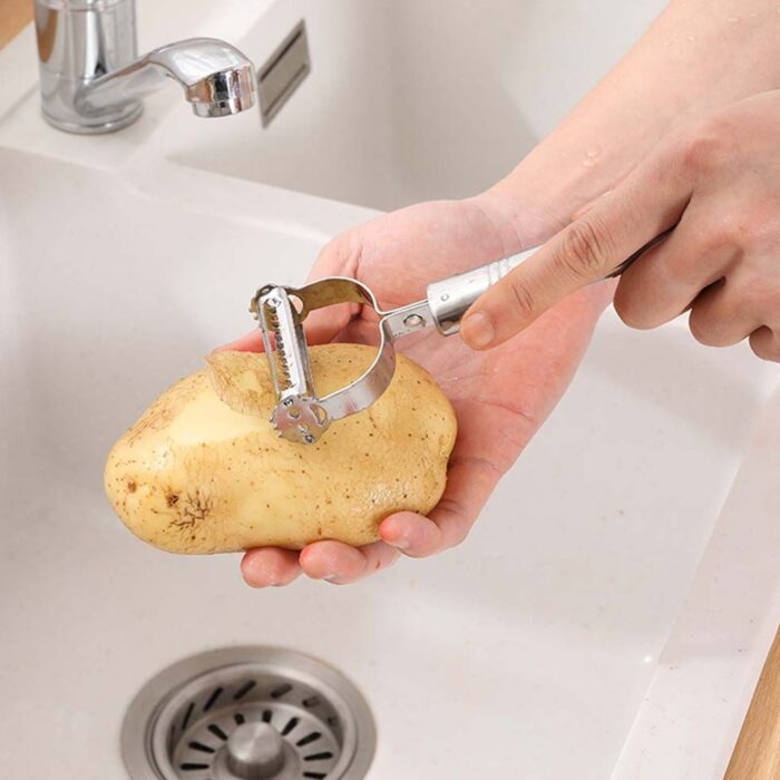 Multi-Function 2 in 1 Potato Peeler and Julienne Cutter, Stainless Steel Potato Peeler, grated Carrot, grated, Suitable for Peeling and shredding Fruit and Vegetables Kitchen Accessories (1 Pc) - Image 5