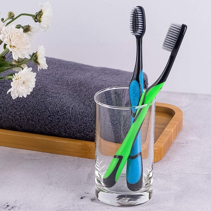 Soft Toothbrush With Plastic Round Box for Men and Women, Kids, Adults Plastic Toothbrush (10 pcs Set / Mix Color)  - Image 4