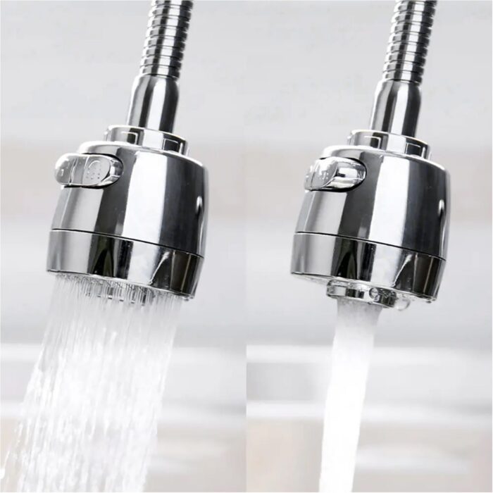 Water Faucet Sprayer Swivel Faucet Head, Spray Splash-Proof 360 ° Rotatable Spray Head Adapter Anti -Splash Tap Booster Shower & Water Saving Adjustment for Multifunctional for Home Bathroom, Kitchen Plastic vs Steel (18 Cm) - Image 3