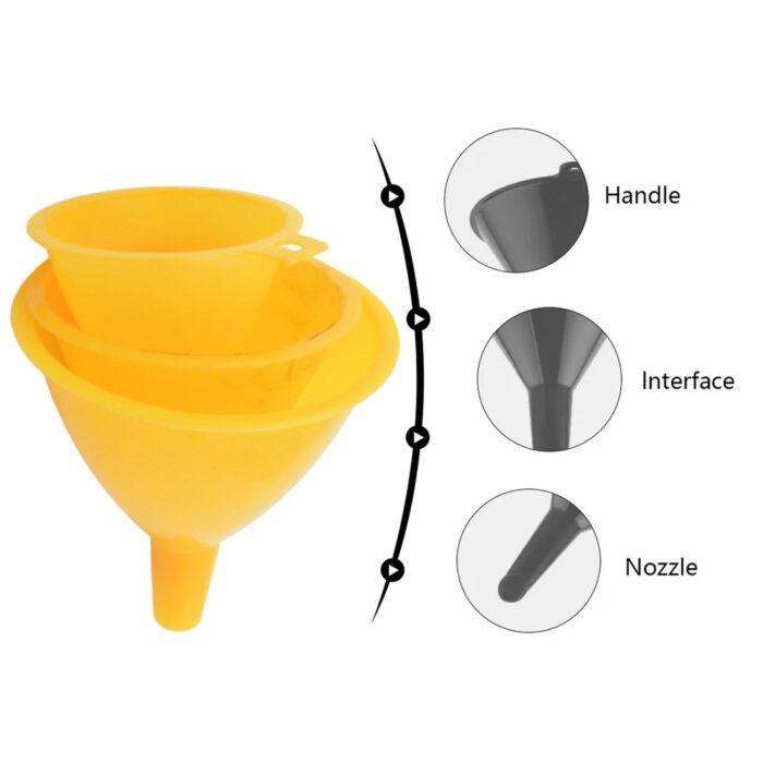 Multipurpose Funnel 3 Size Small , Medium & Big Plastic Funnel For kitchen and laboratory Use (3 Pc Set) - Image 5