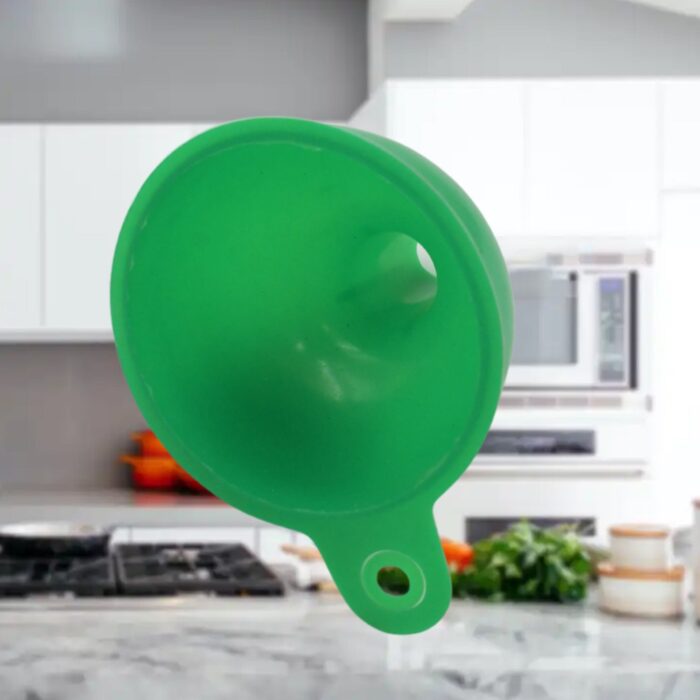 Silicone Funnel For Pouring Oil, Sauce, Water, Juice And Small Food-Grains (1 Pc Green) - Image 6