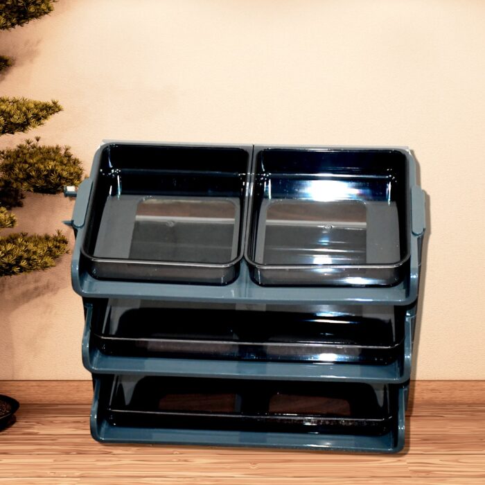 Plastic 3 Layer Storage used in all kinds of household and official places for storing of various types of stuffs and items, Desktop File Storage Rack, Office Data File Rack Drawer Type Classification Cabinet Desktop File Holder Organizer for Office - Image 8
