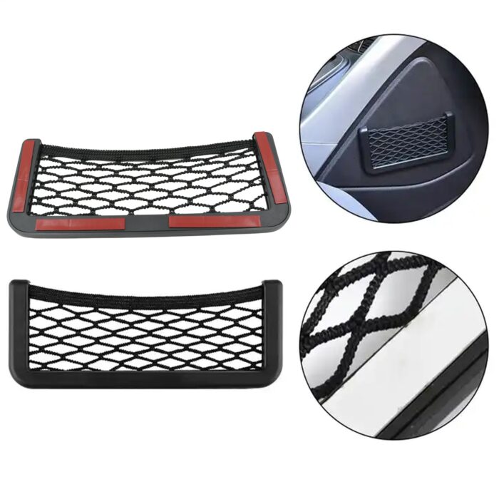 Car Storage Organize Car String Bag Car Seat Side Storage, Net Bag Mesh Pocket Organizer Stick-on for Purse Bag Phone, Special Adhesive Car Mesh Storage for Car for Interior Organizer - Image 5