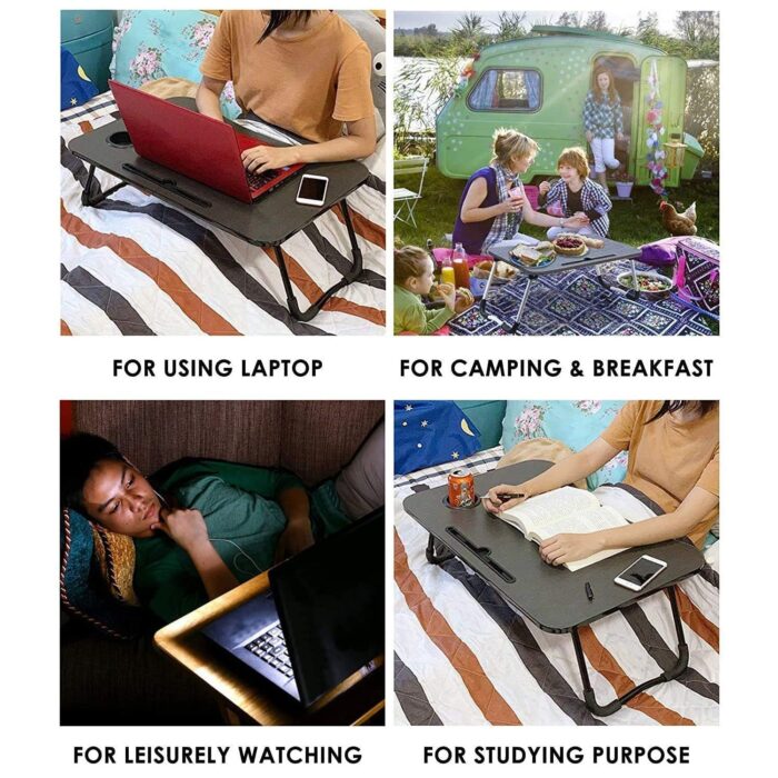Multi-Purpose Laptop Desk for Study and Reading with Foldable Non-Slip Legs Reading Table Tray , Laptop Table ,Laptop Stands, Laptop Desk, Foldable Study Laptop Table - Image 5