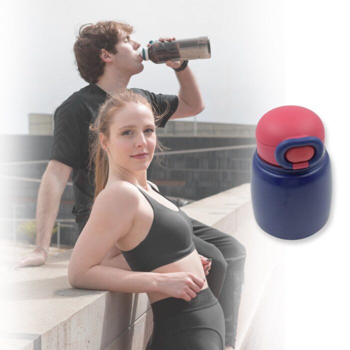 Multifunctional Double-Wall Outside Plastic & Inner Side Steel Water Bottle Cup With Dori Easy to Carry, lock System & Straw, Spill Proof with Leakproof Drinking Cup for Office Mug, Home, Travel, School (700ml) - Image 6