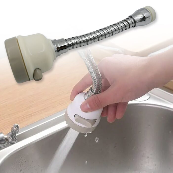 Plastic 360 Degree Rotating Water-Saving Sprinkler, Faucet Aerator for Easy Clean Sink Water Saving Extension Jet Stream Spray Setting Faucet Splash-Proof Filter Extender Sprayer for Kitchen, Bathroom (20 Cm) - Image 3