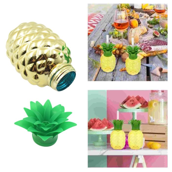Plastic Pineapple Cups with Straw (1 Pc) - Party Favors, Hawaiian, Beach - Image 6