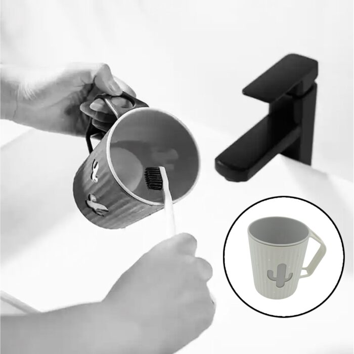 Multi-Purpose Plastic Cactus Cup, Brushing Cup, Cactus Look Toothbrush And Toothpaste Holder Bathroom Cup Cartoon Bathroom Cup With Slot Handle Toothbrush Holder For Bathroom (1 Pc) - Image 5
