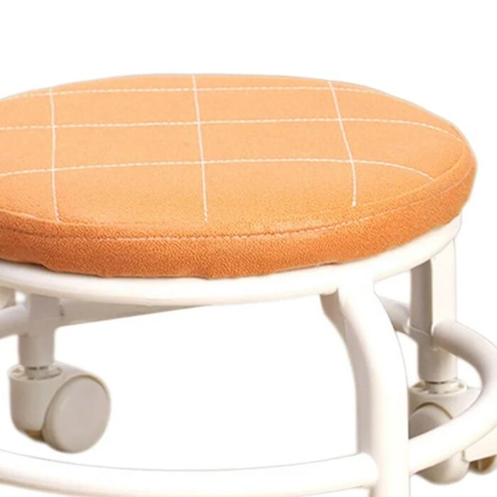 Roller Seat Stool Low Height Rolling Stool Multifunctional Small Household Movable Mini Stool Pulley Wheel Stool for Garage Home Library (1 Pc) - Image 6