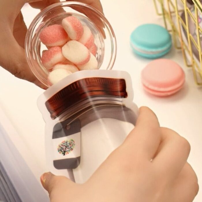 Plastic Transparent Big Jar Shaped Pouch With Zipper (1 Pc) - Image 6