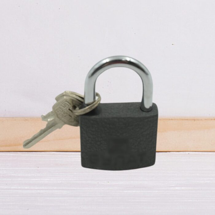 Iron Pad lock, Brass Core and Thickened Spray Black Iron Door Lock With 3 pc Keys for Home Dormitory, Waterproof Antirust Anti-theft Padlocks Outdoor Gate Shed Locks Warehouse Small Iron Door Drawer Lock ( 37 mm ) - Image 5