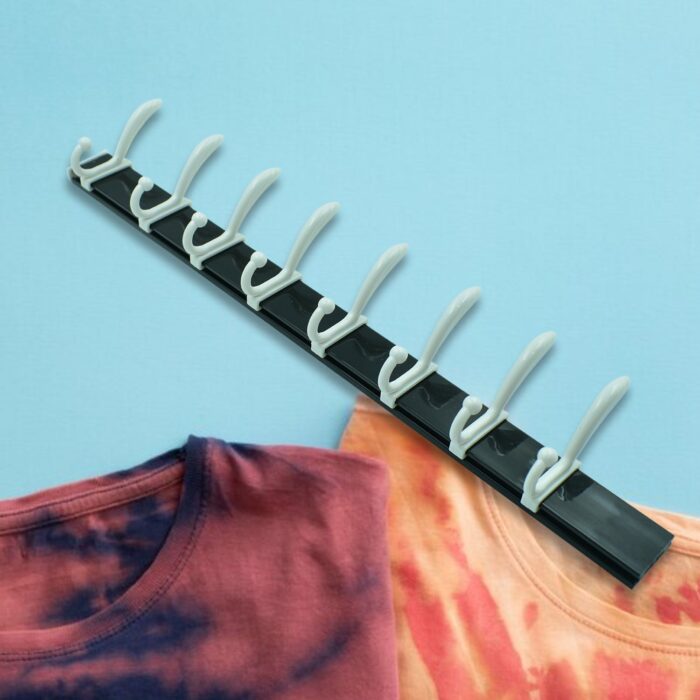 CLOTH HANGER, WALL DOOR HOOKS RAIL FOR HANGING CLOTHES FOR HANGING HOOK RACK RAIL, EXTRA LONG COAT HANGER WALL MOUNT FOR CLOTHES, JACKET, HATS, 8 HOOK WITH ECO-FRIENDLY LIQUID ADHESIVE GLUE - Image 3