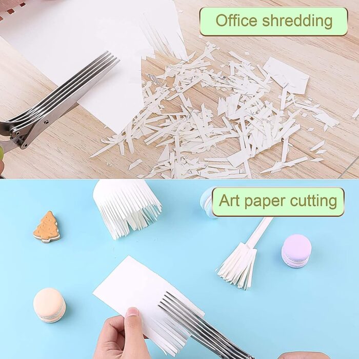 Multifunction Vegetable Stainless Steel Herbs Scissor with 5 Blades (1 Pc) - Image 4