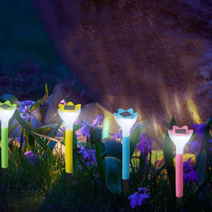 Street Light Solar Flowers Lights Road Light Flower Landscape Light Decorative Yard Lights Solar Lights Garden Stake Flower Lights Solar Landscape Light in Outdoor Spotlight (2 Pc ) - Image 2