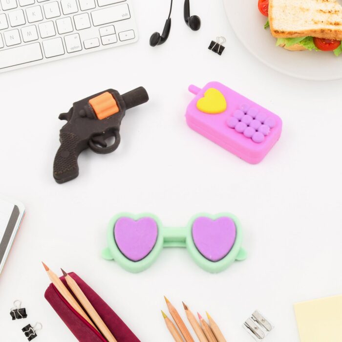 Mix Design 1 Set Fancy & Stylish Colorful Erasers for Children Different Designs & Mix, Eraser Set for Return Gift, Birthday Party, School Prize (1 Set) - Image 3