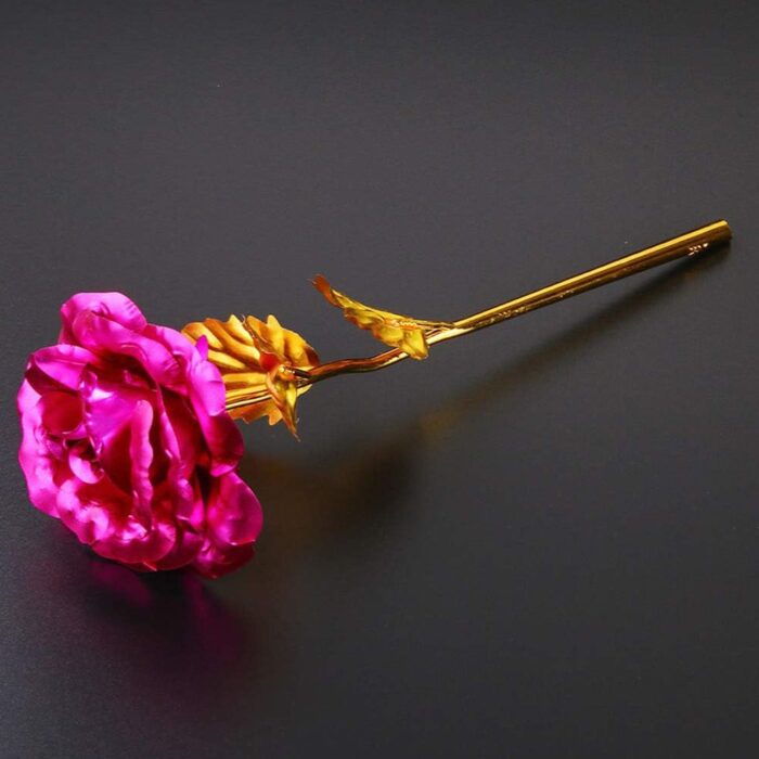 Gold Rose Artificial Rose Flower With Gift Box, Plastic Flowers Best Gifts for Friend Girl Wife Women, Golden Rose Gift for Valentine's Day, Mother's Day, Anniversary, Birthday, Wedding, Gold (1 Pc) - Image 5
