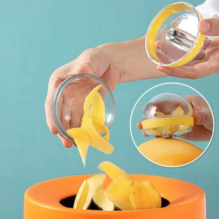 Multifunctional Round Shape Peeler with Container Removable and Washable Storage Type Vegetable Fruit Peeler for Kitchen (1 Pc / Mix Color) - Image 5