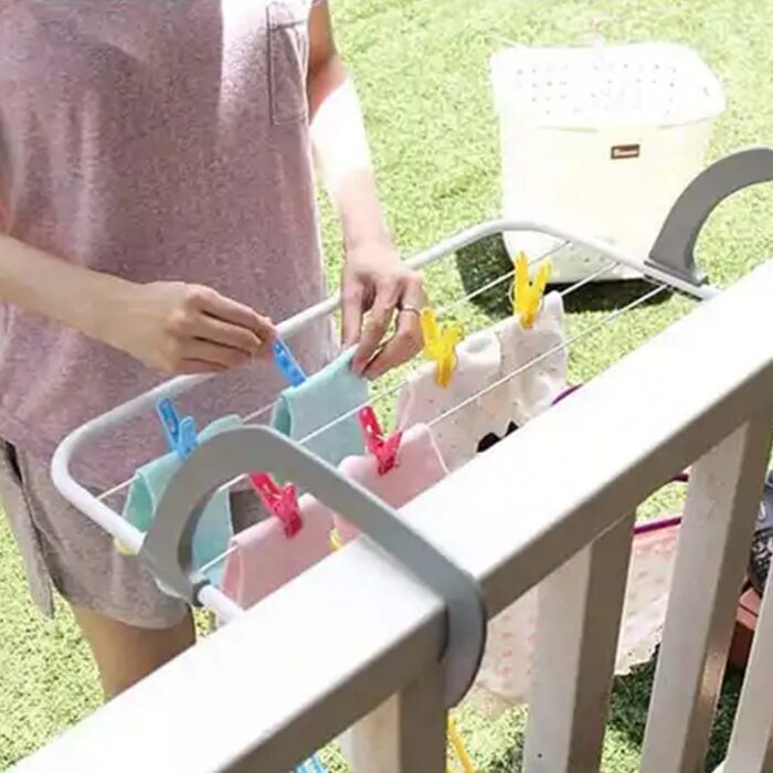 Metal Steel Folding Drying Rack for Clothes Balcony Laundry Hanger for Small Clothes Drying Hanger Metal Clothes Drying Stand, Socks and Plant Storage Holder Outdoor / Indoor Clothes-Towel Drying Rack Hanging on The Door Bathroom (50x35 Cm) - Image 6
