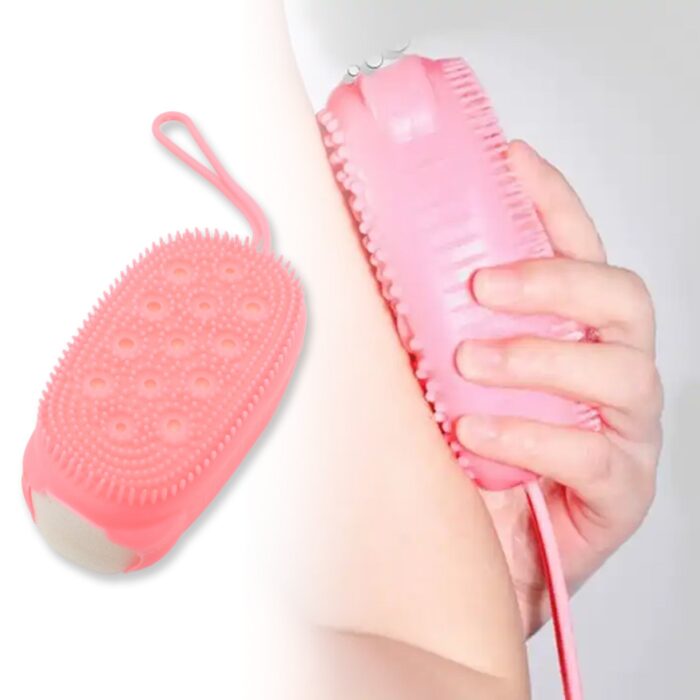 Silicone Super Soft Silicone Bath Brush Double-Sided Body Scrubber Brush for Deep Cleasing Exfoliating, Ultra-Soft Scrubber(1 pc) - Image 3