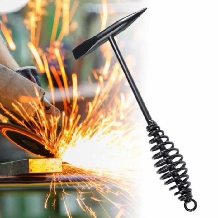 Welding Slag Removal Tool Chipping Hammer with Coil Spring Handle, Mufti Functional for Cleaning Removing Slag Industrial Weld Slag Spatter Removal Tool Welding Hammer, for Machinery Electrician (1 Pc ) - Image 9