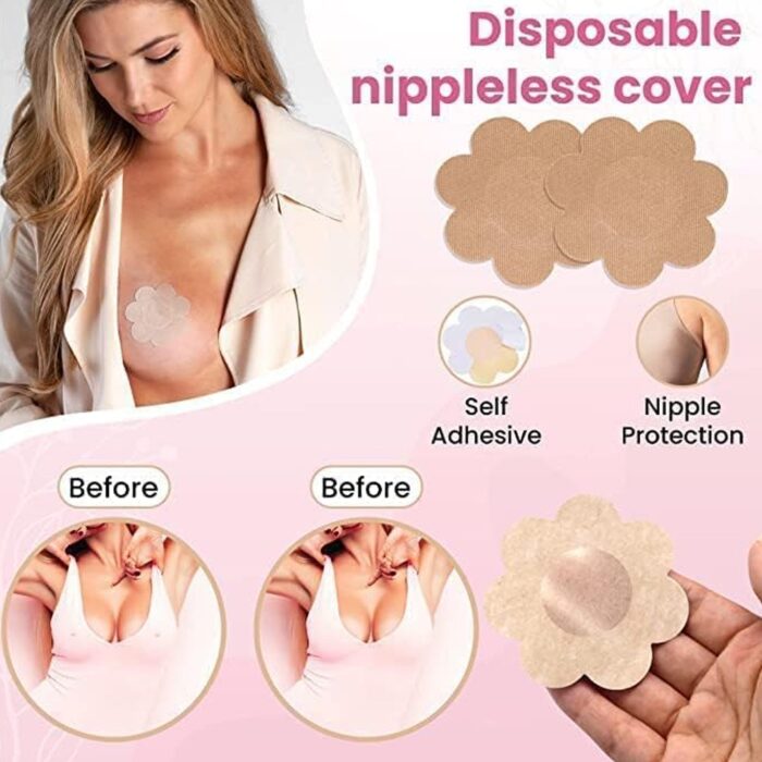 Boob Tape with Nipple Covers: Cotton, Breathable, Lift & Support (5m, 10 Pairs) - Image 7