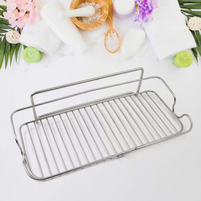 Stainless Steel Kitchen Bathroom Shower Shelf Storage Suction Basket Rack (1 Pc) - Image 6
