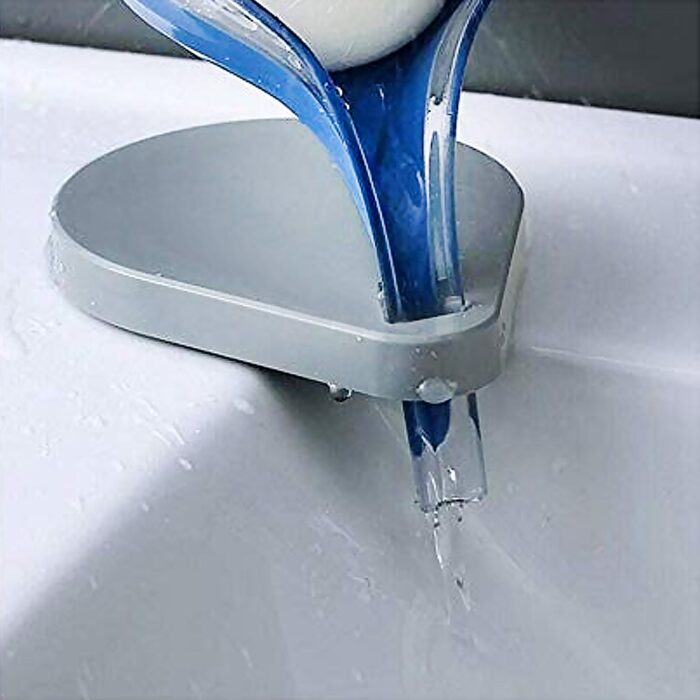 Plastic Leaf Shape Soap Box Self Draining Bathroom Soap Holder, Decorative Drainage Plastic Soap Dish with Draining Tray (Mix Color / 1 Pc) - Image 6