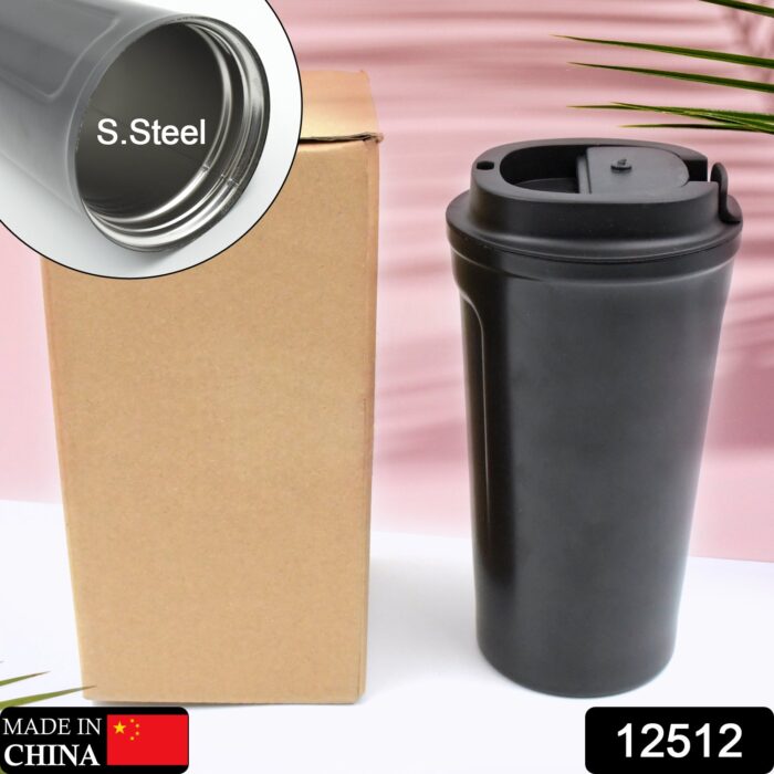 Stainless Steel & Plastic Travel Mug: Vacuum Insulated, Leak Proof Lid (1 Pc) - Image 2