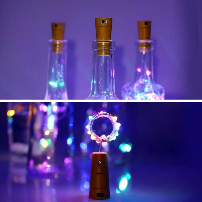 Wine Bottle Cork String Light | Multi LED / 2M Cable Length Copper Wire Battery Operated (Multicolor Light / 1 Pc) - Image 3