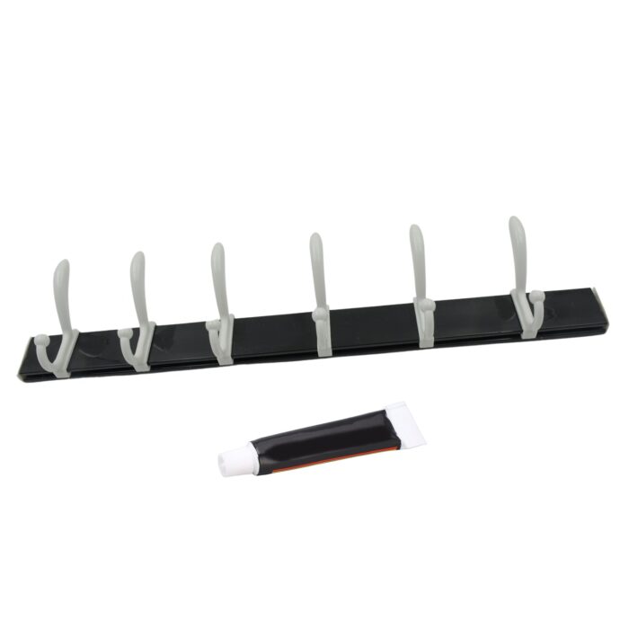 Cloth hanger, Wall Door Hooks Rail for Hanging Clothes for Hanging Hook Rack Rail, Extra Long Coat Hanger Wall Mount for Clothes, Jacket, Hats, 6 Hook With Eco-friendly Liquid Adhesive Glue - Image 4