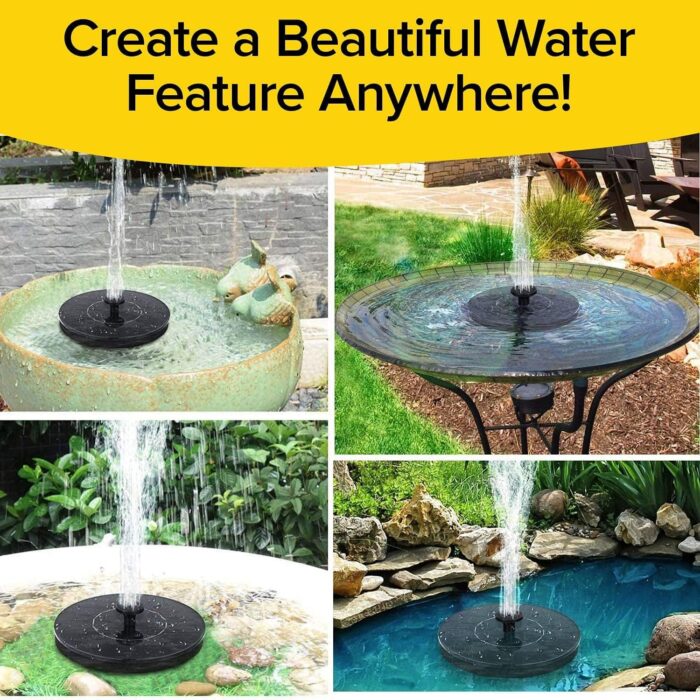 Fast Fountain by Pocket Hose - Solar-Powered - Instantly Adds a Water Feature Virtually Anywhere - 5 Spray Modes - No Installation or Batteries Required - Great for Bird Baths, Pools, Pond & More (1 Pc) - Image 4