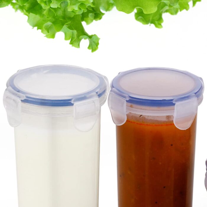 Plastic Liquid Round Airtight Food Storage Container with Leak Proof Locking Lid - Image 5