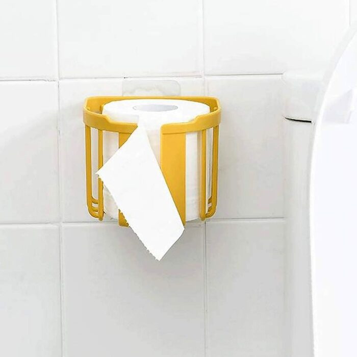 Toilet Paper Holder Bathroom, Tissue Roll Wall Mounted Plastic Bathroom Toilet Paper Roll Holder, Tissue Holder with Storage and Dispenser for Bathroom, Kitchen, Washroom | 14 x 13.5 x 11 Cm - Image 7