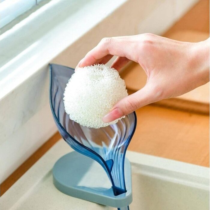 Plastic Leaf Shape Soap Box Self Draining Bathroom Soap Holder, Decorative Drainage Plastic Soap Dish with Draining Tray (Mix Color / 1 Pc) - Image 7