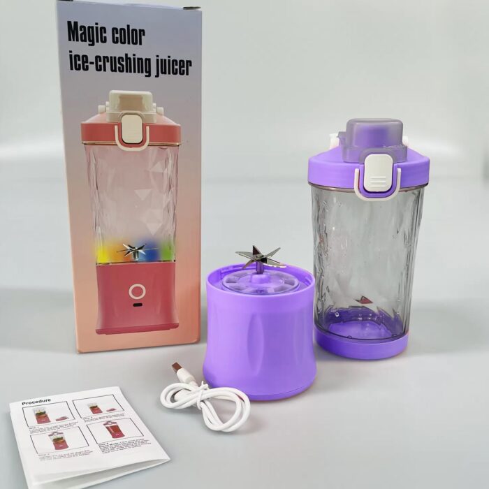 Eletric Crusher Juicer With Multicolor Light, 8 Blades (600 ML / Multicolor) - Image 6