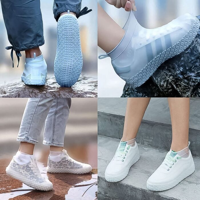 Non-Slip Silicone Rain Reusable Anti skid Waterproof Fordable Boot Shoe Cover (Large Size / 1 Pair / Mix Color) - Image 6