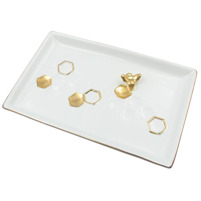 Ceramic Square Plate / Tray / Dish Decoration Home Tray Tableware Decoration Plate For Kitchen Coffee Table Perfume Living Room Mini Bars Snacks, for Decorration Square Plate (1 Pc) - Image 4