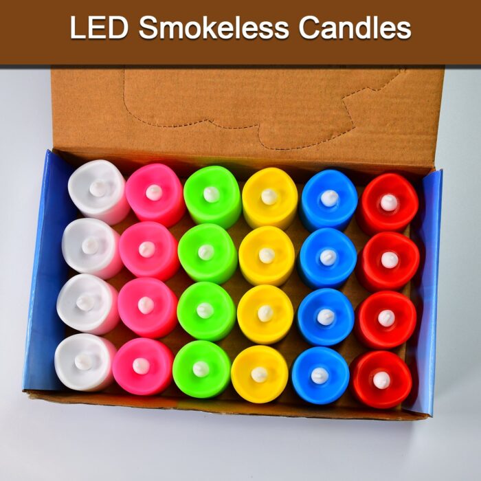 Festive Lighting for Any Occasion: 24 Pack LED Tealight Candles (Multicolor) - Image 2