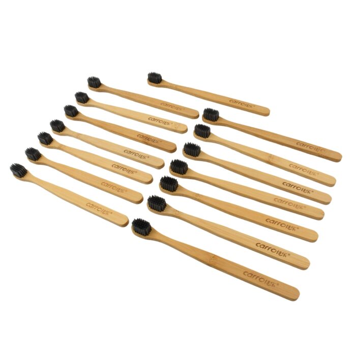 Bamboo Wooden Toothbrush Soft Toothbrush Wooden Child Bamboo Biodegradable Toothbrush, Manual Toothbrush for Adult, Kids (15 pcs set / With Round Box) - Image 4