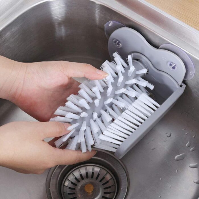 Mug / Cup / Glass Washer Brush with Suction Base, Self Stand Glass Washer Brush Double Sided Bristle Brush for Home Hotel Restaurant Café - Image 6