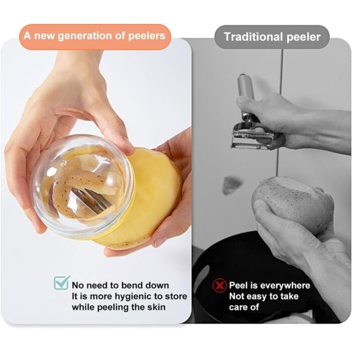 Multifunctional Round Shape Peeler with Container Removable and Washable Storage Type Vegetable Fruit Peeler for Kitchen (1 Pc / Mix Color) - Image 6