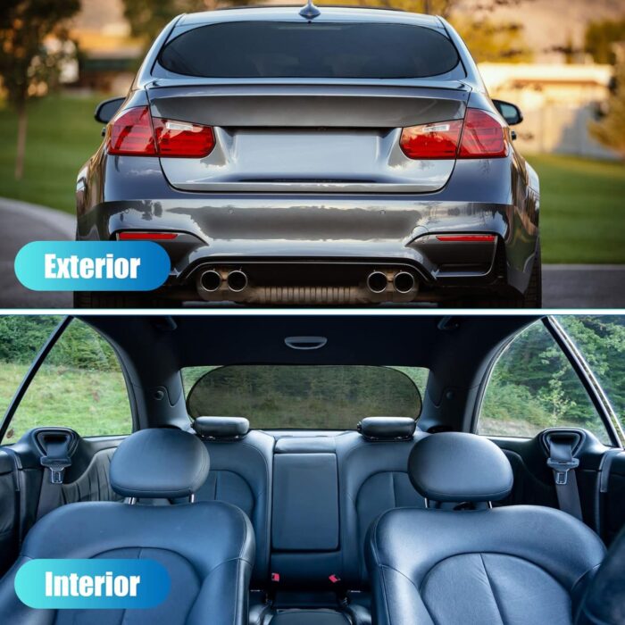 Car Rear Window Sun Shade 39 x 20 Inches Foldable with 4 Suction Cups, Window Sunshade Protection Glare Reduction Shade Protect Sun - Image 3