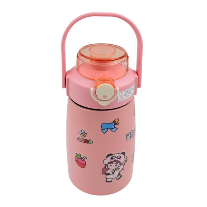 Stainless Steel Vacuum Insulated Water Bottle with Handle & Sticker (700 ML) - Image 5