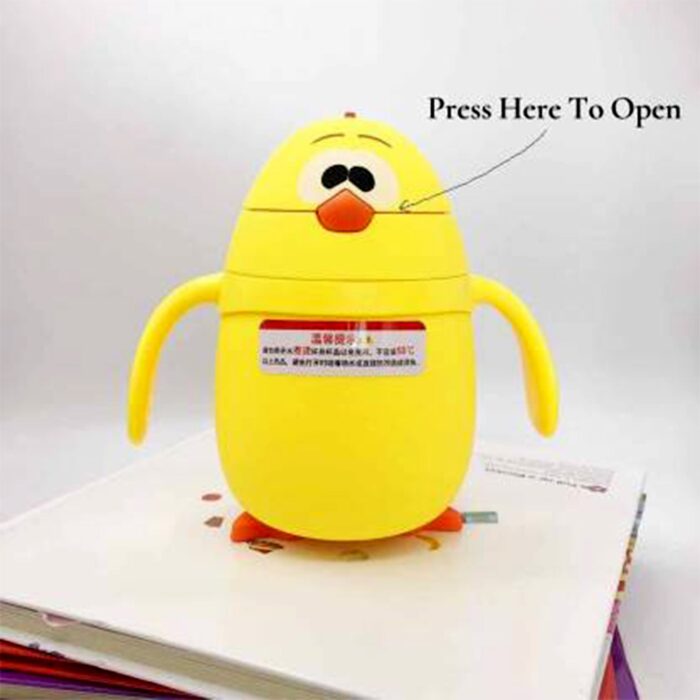 Cute Duck Shape Milk Bottle With Adjustable Strap / Water & Juice Bottle For Kids / Thermos Bottle Outdoor Sport Glass water bottle, leakproof BPA-free for travel cold and hot water glass water bottle - 248ML - Image 6
