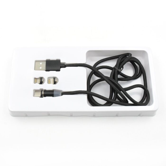 Magnetic Charging Cable 3 in 1 Metal Magnetic Micro USB Type C Lighting Cable with LED, Multiple Charging Adapters for All Android and all Smartphones  (Compatible with All Android and iPhone Smartphones, Tablet, PC, Mobile - Image 4