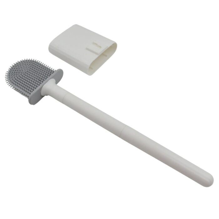Portable Silicone Toilet Brush with Holder Flex Toilet Brush - Wall Mounted Anti-drip Set Toilet Cleaner Brush | Non-Slip Long Handle Toilet Brush Pack of 1 - Image 4