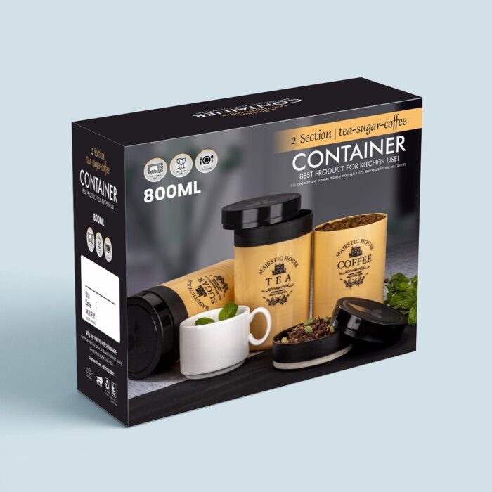 Accurate Seal Tea Sugar Coffee Container - 3 Pcs Plastic Damru Shaped Tea, Coffee, Sugar Canisters Jar, New Airtight Food Seal Containers for Salt, Dry Fruit, Grocery Multicolor (3 Pcs Set) - Image 8