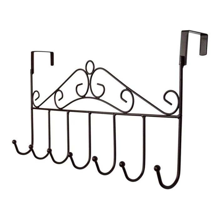 Over The Door Hanger Rack 7 Hooks Decorative Ognazier Hook Rack Stylish Door Hanger Door Hook Hangers with 7 Hooks,Metal Hanging Rack for Home Office Use - Image 4